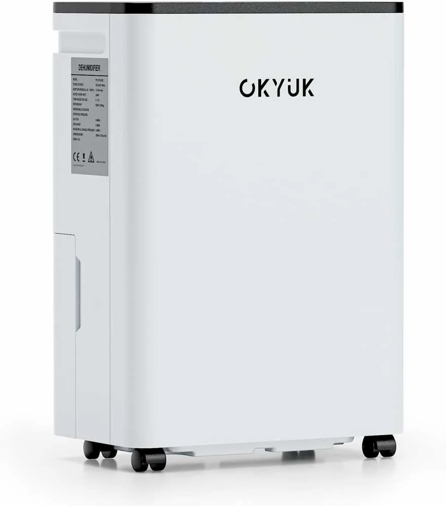 OKYUK 12 l elektrinis oro sausintuvas su higrostatu, 190 W, 2.5 l bakelis, baltas
