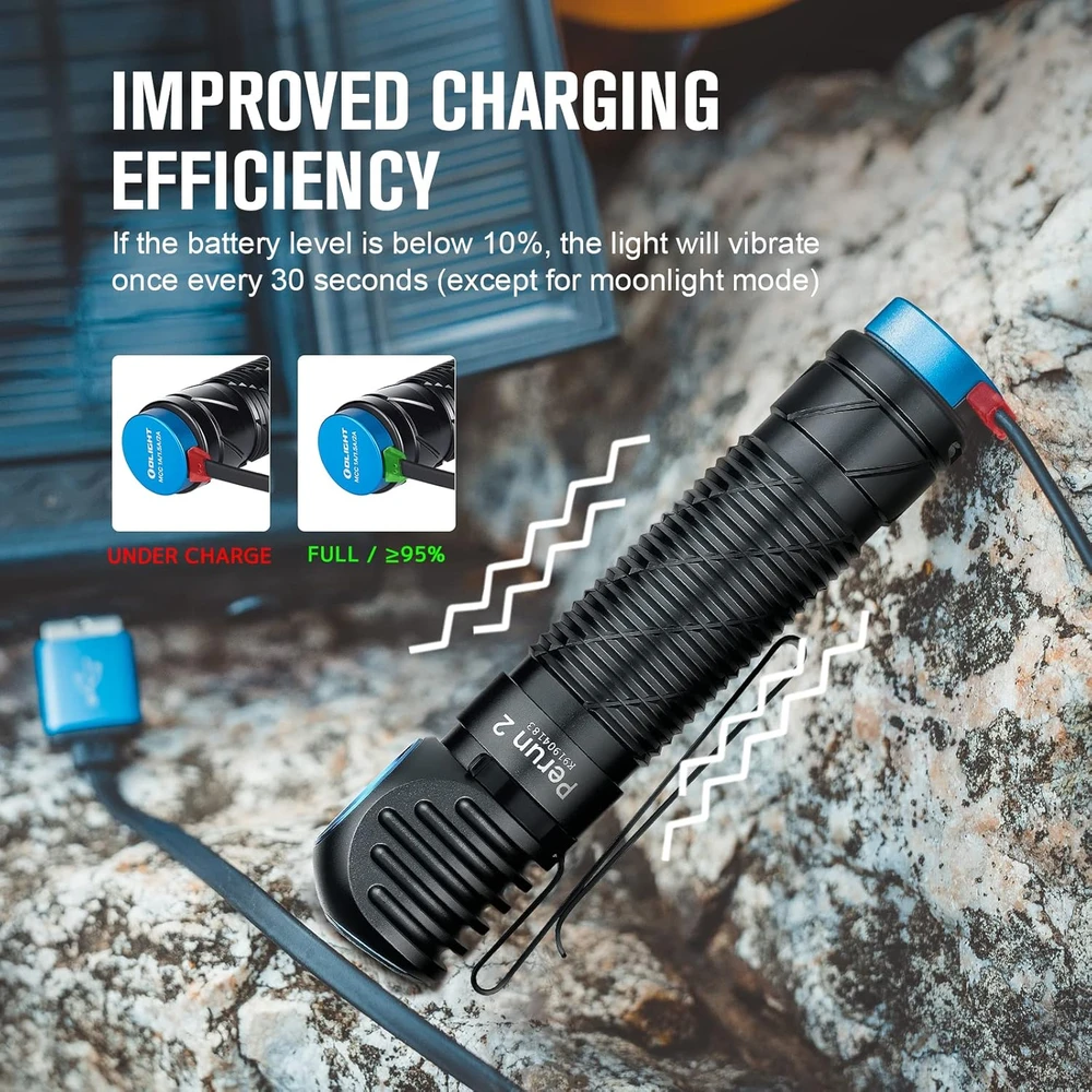 Olight galvos žibintas Perun 2, LED, 2500 lm, įkraunamas, IPX8, juodas