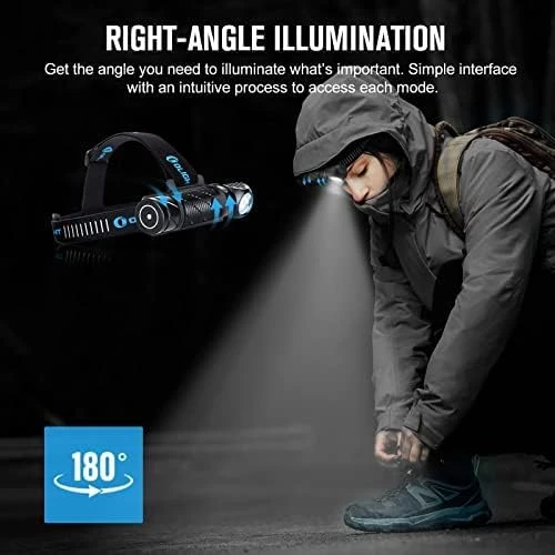 Olight galvos žibintas Perun 2, LED, 2500 lm, įkraunamas, IPX8, juodas