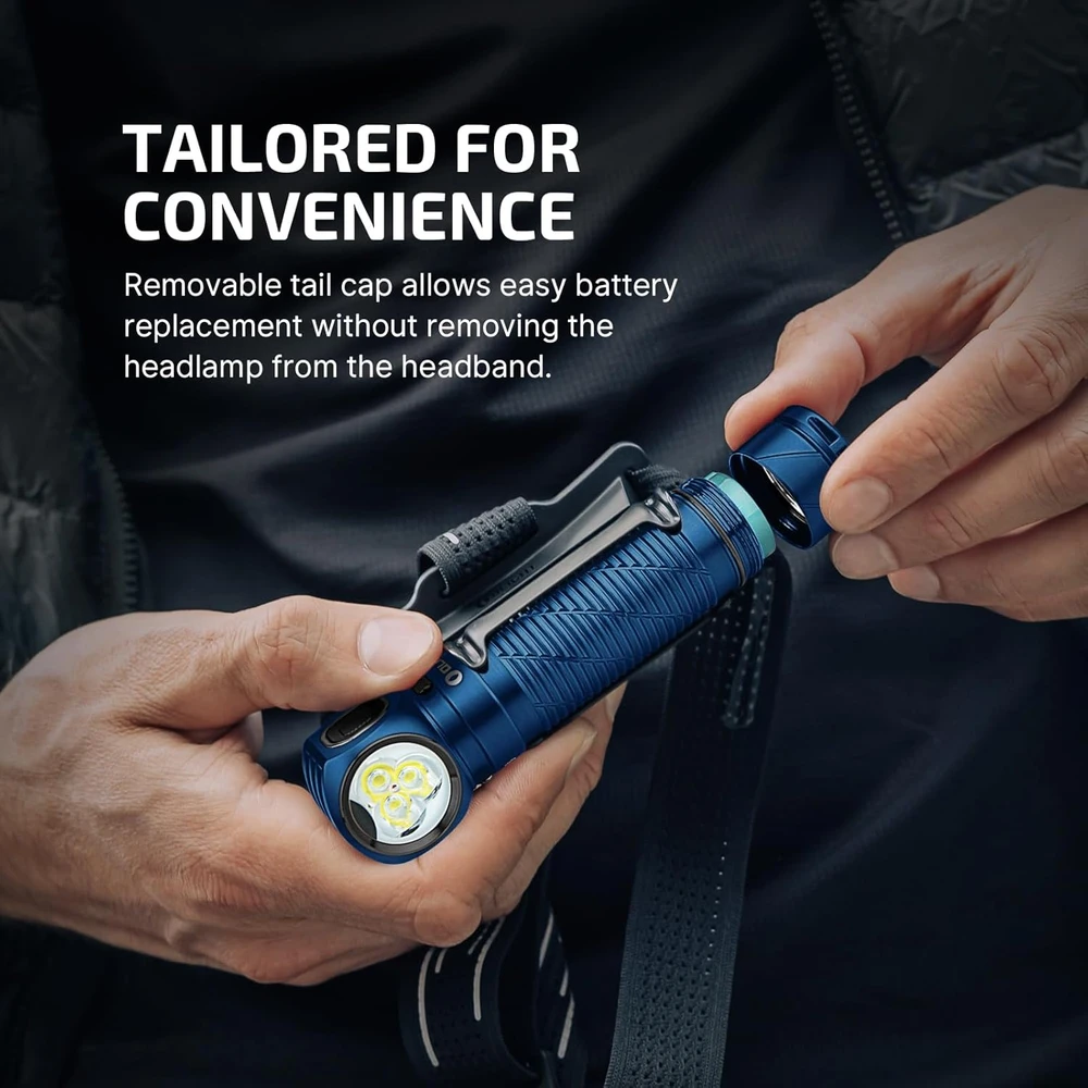 Olight LED prožektorius ant galvos, 3000 lm, 5000 mAh akumuliatorius, IP68, Perun 3