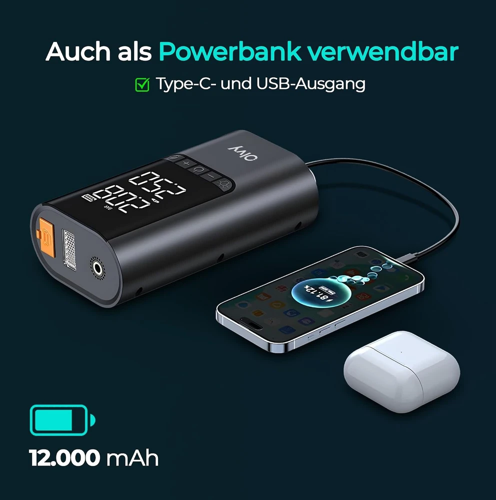 Olvy 4 viename automobilio užvedimo įrenginys su oro kompresoriumi 1500 A BR12