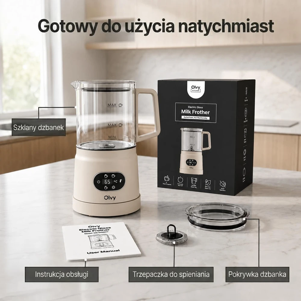 Olvy elektrinis pieno plakiklis 500 W, 400 ml, 3 viename DS-M0205