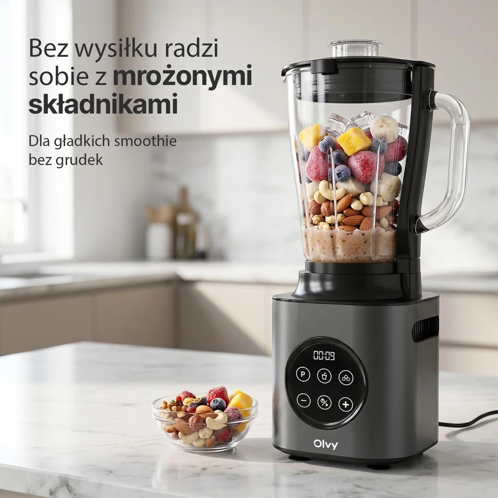 Olvy kokteilių plaktuvas su stikliniu 1.5 l indu, 1000 W, 9 greičiai, BL640C