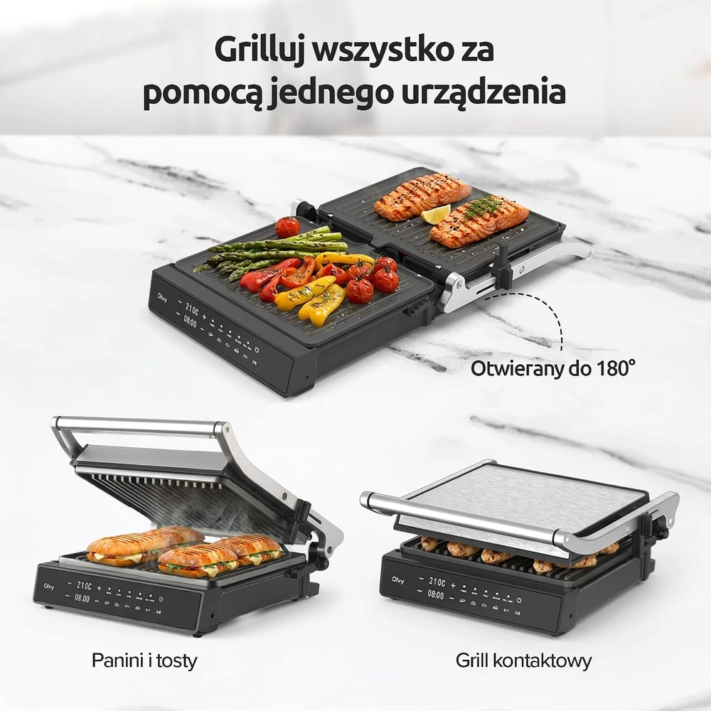 Olvy kontaktinis elektrinis grilis 2000 W su 5 programomis JPM-168A