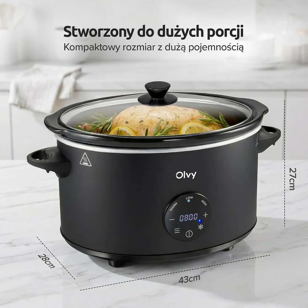 Olvy lėto virimo puodas 6 L su atitirpinimo funkcija ir 24 val. laikmačiu CESC0601