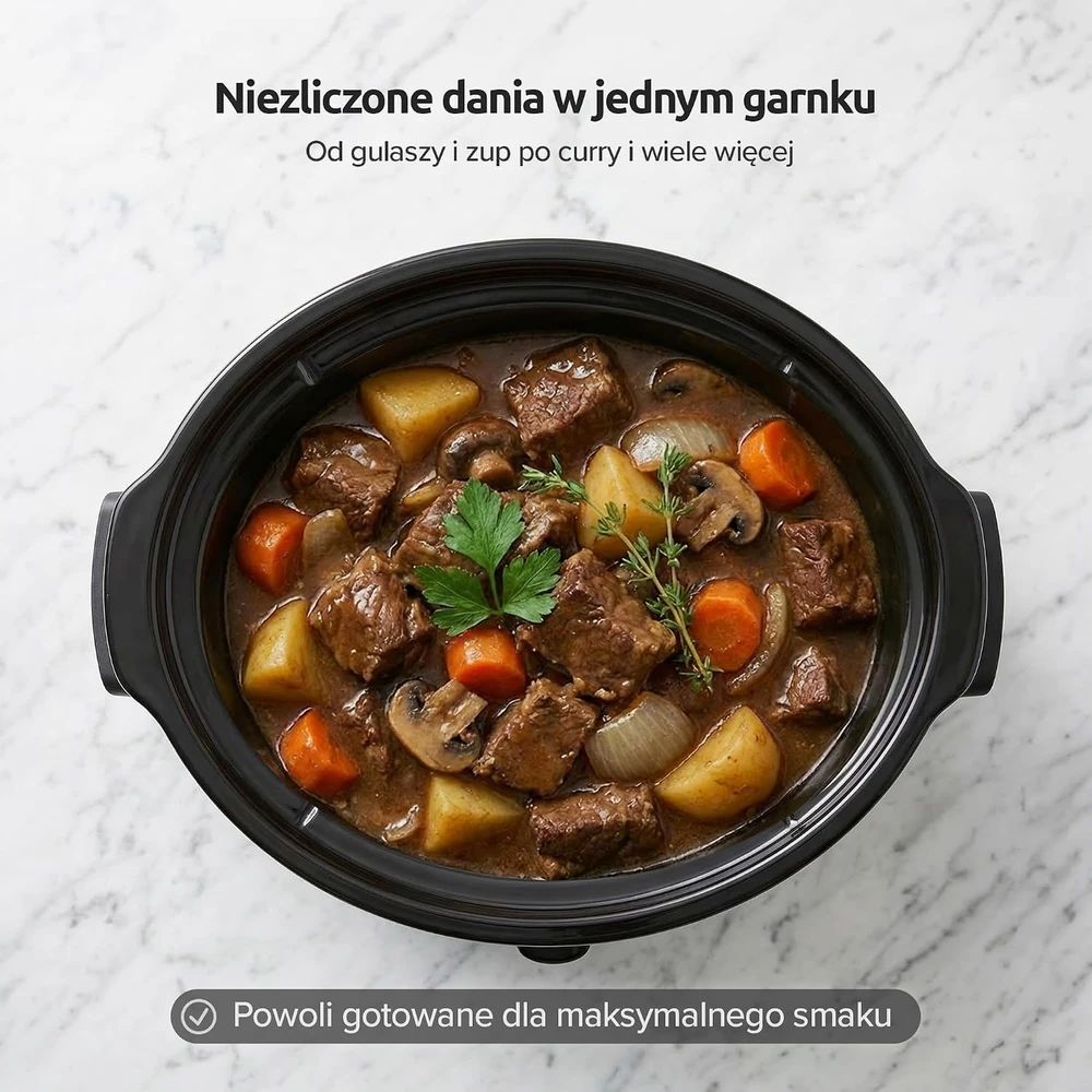Olvy lėto virimo puodas 6 l su keraminiu indu, 3 temperatūros režimai CESC0602