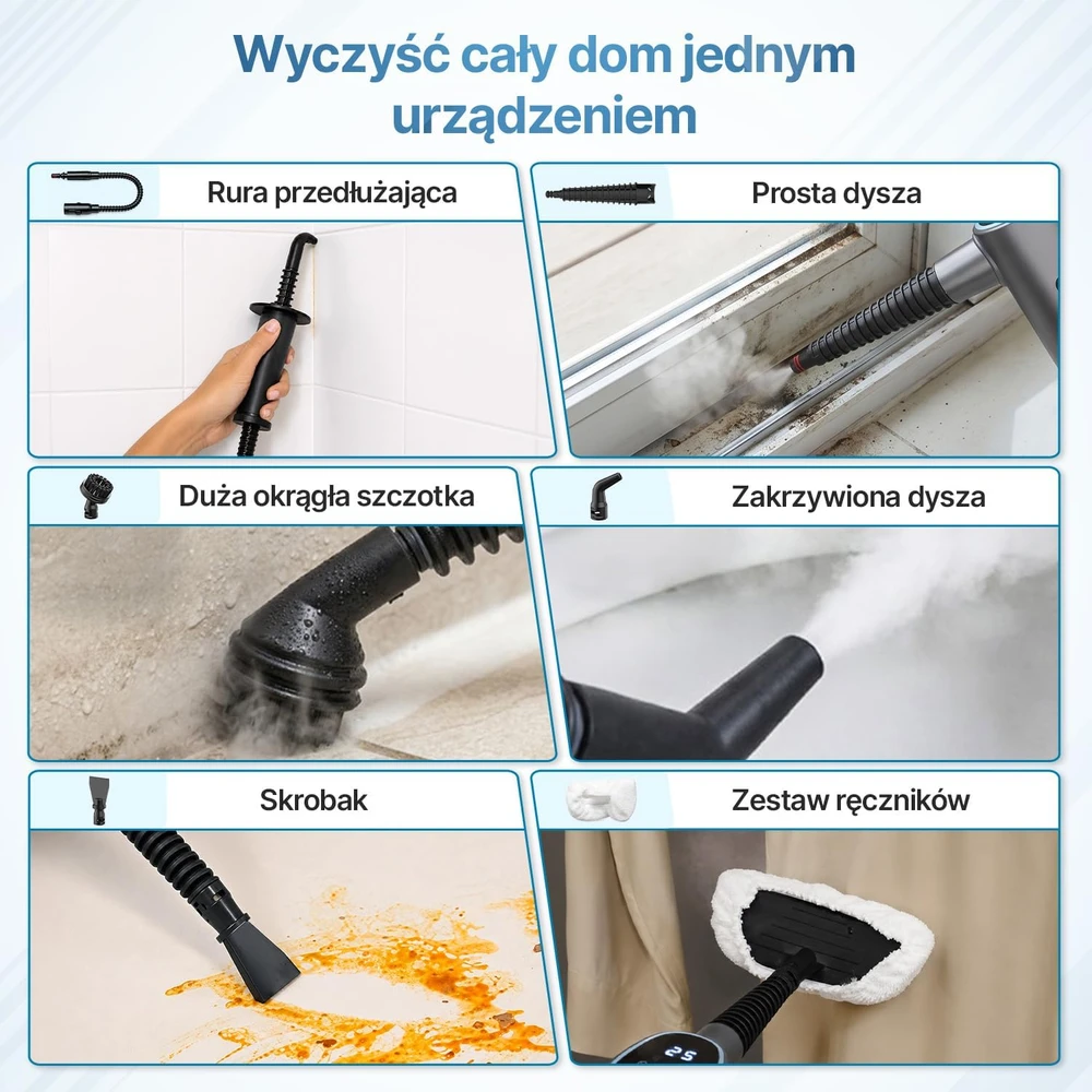 Olvy rankinis aukšto slėgio garinis valytuvas 1200 W, 400 ml, NJ-CS108