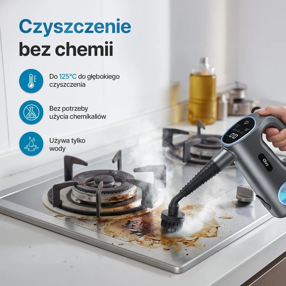 Olvy rankinis aukšto slėgio garinis valytuvas 1200 W, 400 ml, NJ-CS108
