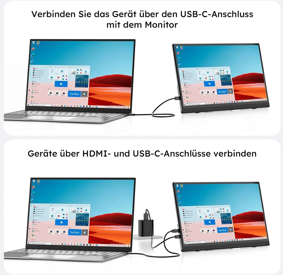 Omiodo nešiojamasis monitorius 15,6 col. Full HD IPS 60 Hz su USB-C ir HDMI, 1563