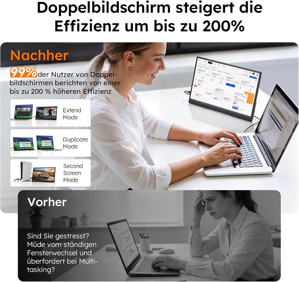Omiodo nešiojamasis monitorius 15,6 col. Full HD IPS 60 Hz su USB-C ir HDMI, 1563