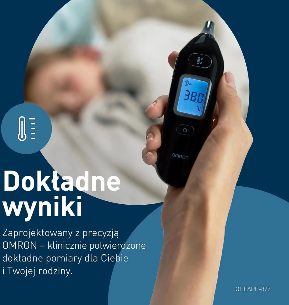 Omron bekontaktis ausinis termometras kūdikiams, vaikams ir suaugusiesiems Gentle Temp 533 MC-E533-EAZBK