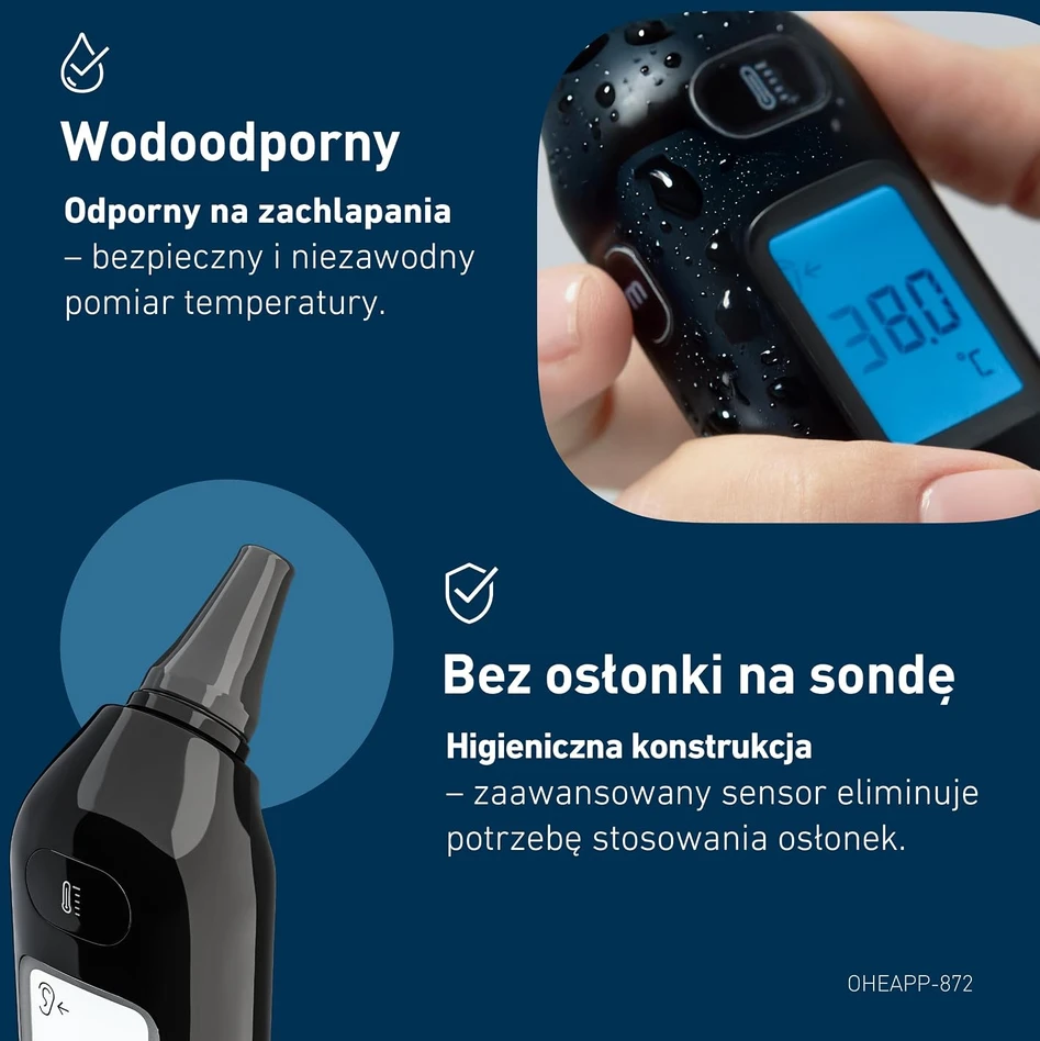 Omron bekontaktis ausinis termometras kūdikiams, vaikams ir suaugusiesiems Gentle Temp 533 MC-E533-EAZBK