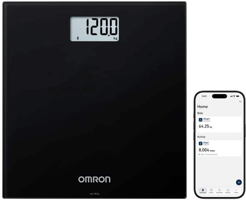 Svarstyklės Skaitmeninė Svarstyklė - Omron HN300T2 150kg Talpa Bluetooth LCD Ekranas Juoda