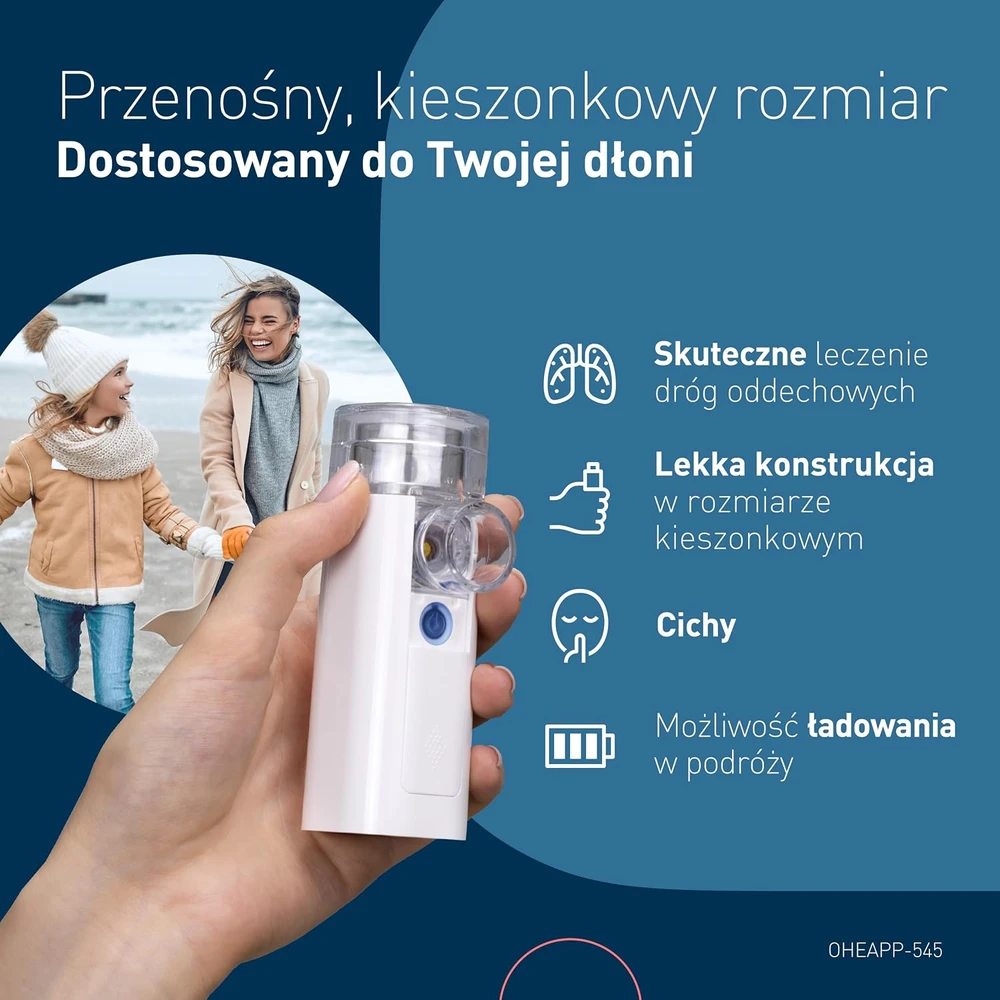 Omron nešiojamasis tinklinis nebulizatorius mini Air 360+ su Micro-USB įkrovimu