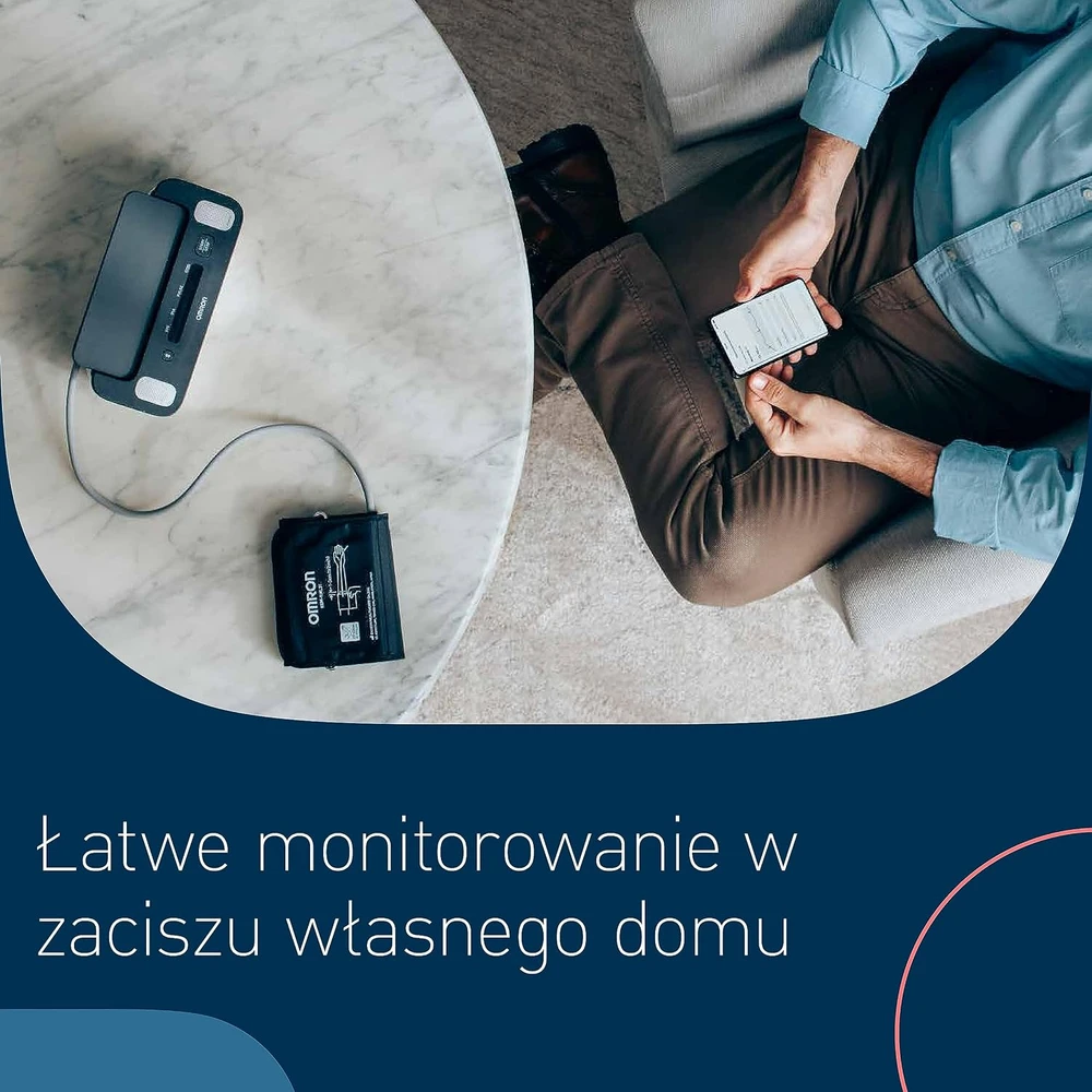 Kraujospūdžio matuoklis Omron Complete HEM-7530T-E3 EKG 2w1 BT baltai-juodas