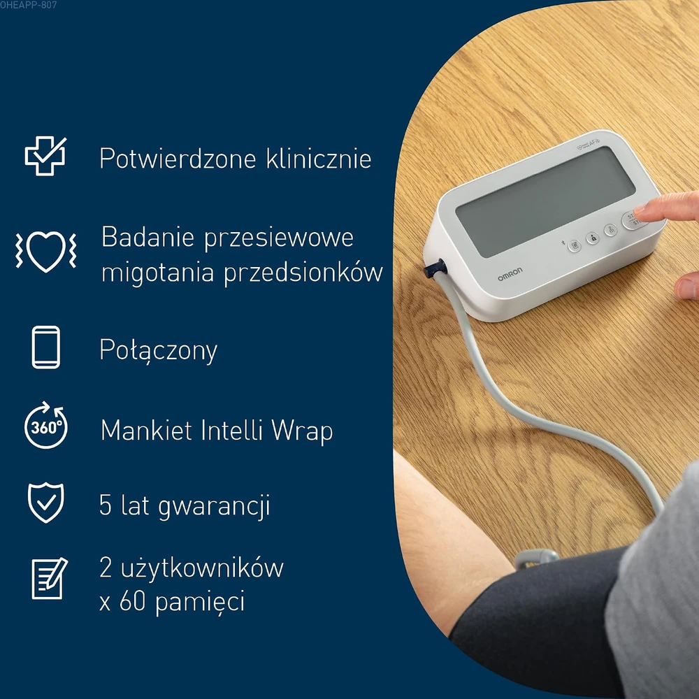 Omron žastinis kraujospūdžio matuoklis su Bluetooth ir AFib indikatoriumi HEM-7196T1-FLEO