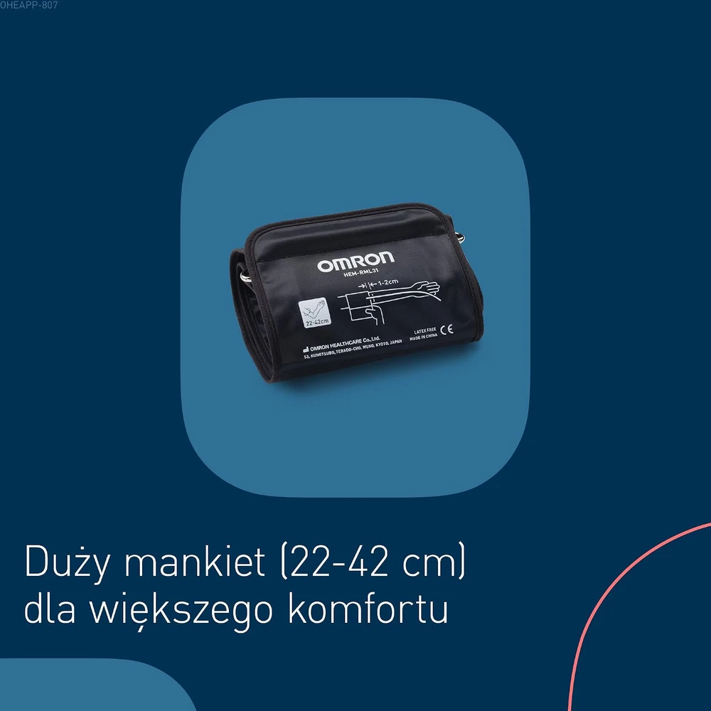 Omron žastinis kraujospūdžio matuoklis su Bluetooth, 22–42 cm manžete, HEM-7188T1-LEO