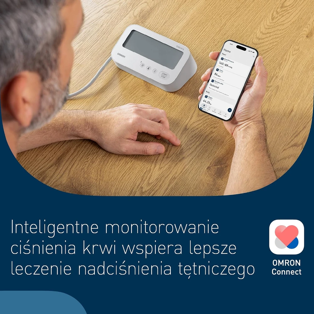 Omron žastinis kraujospūdžio matuoklis su Bluetooth ir AFib indikatoriumi HEM-7196T1-FLEO