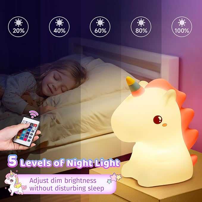 Onefire Bez Marki Lampka Nocna LED Vienaragis Dotykowa Dziecięca Kolorowa Dla Dzieci 16 spalva