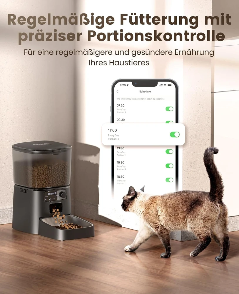 oneisall automatinė kačių šėrykla su Wi-Fi, 3,5 l, valdoma programėle, PFD-001