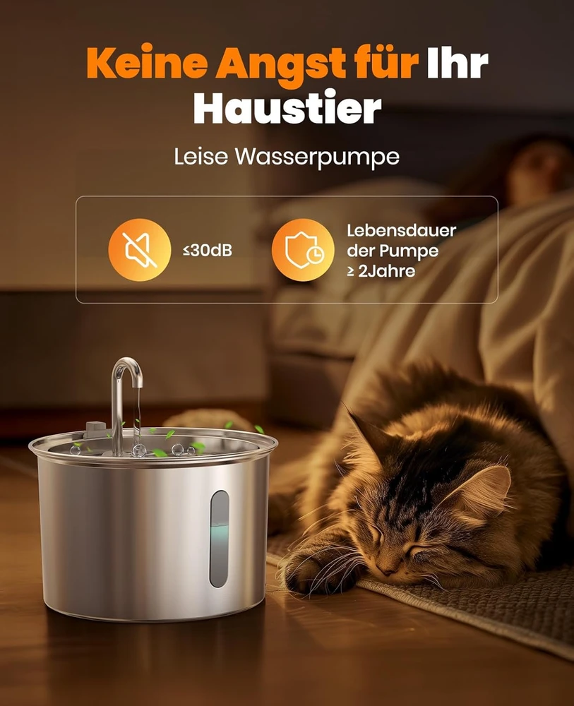 oneisall kačių geriamojo vandens fontanas iš nerūdijančiojo plieno, 2 l, LED, PWF-001