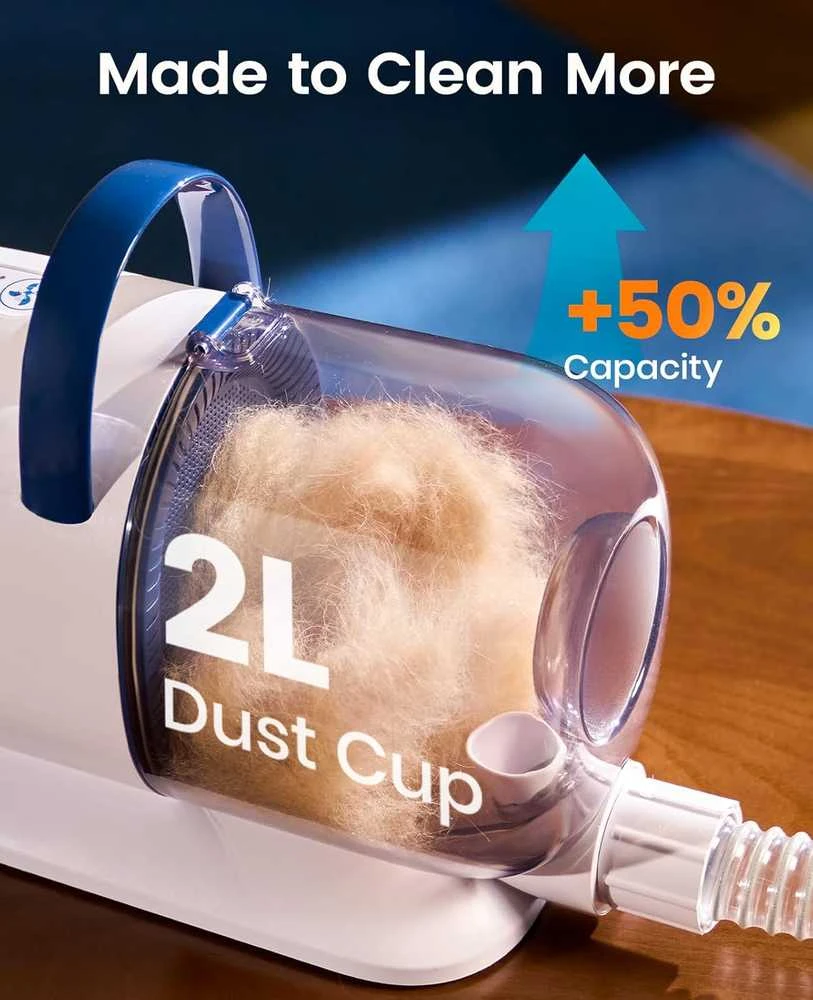oneisall šunų kirpimo mašinėlė su dulkių siurbliu, 7in1 rinkinys, 10 kPa siurbimas, PG08