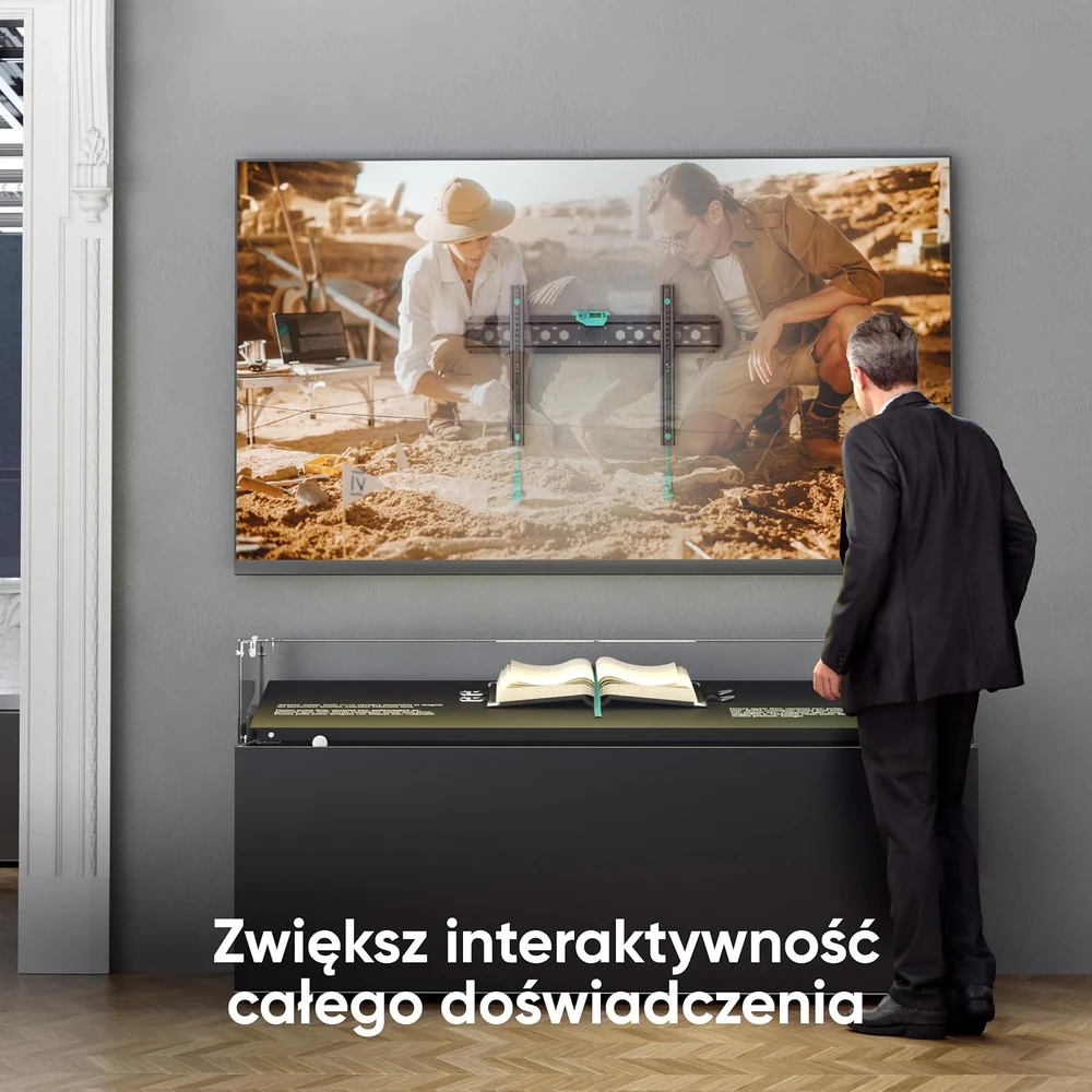 ONKRON fiksuotas sieninis televizoriaus laikiklis 43–85 col., iki 68,2kg, VESA 75 × 75–600 × 400, FM6