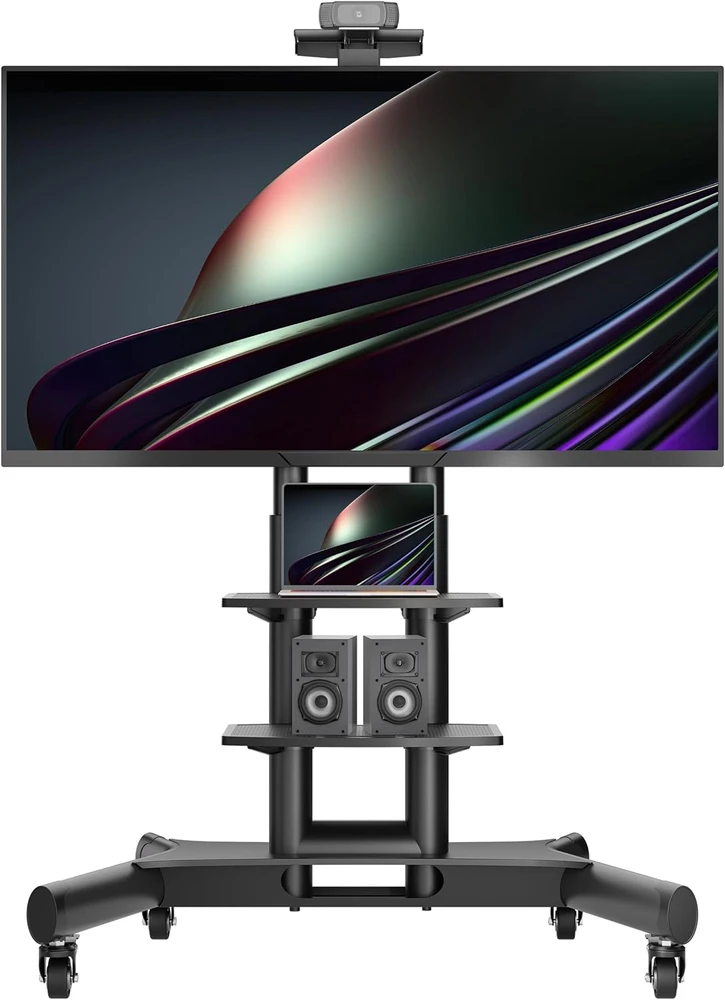 Laikiklis ONKRON mobilus televizoriaus stovas su ratukais 40–70 col., iki 45,5kg, VESA 600 × 400 TS1552-BLK-DE