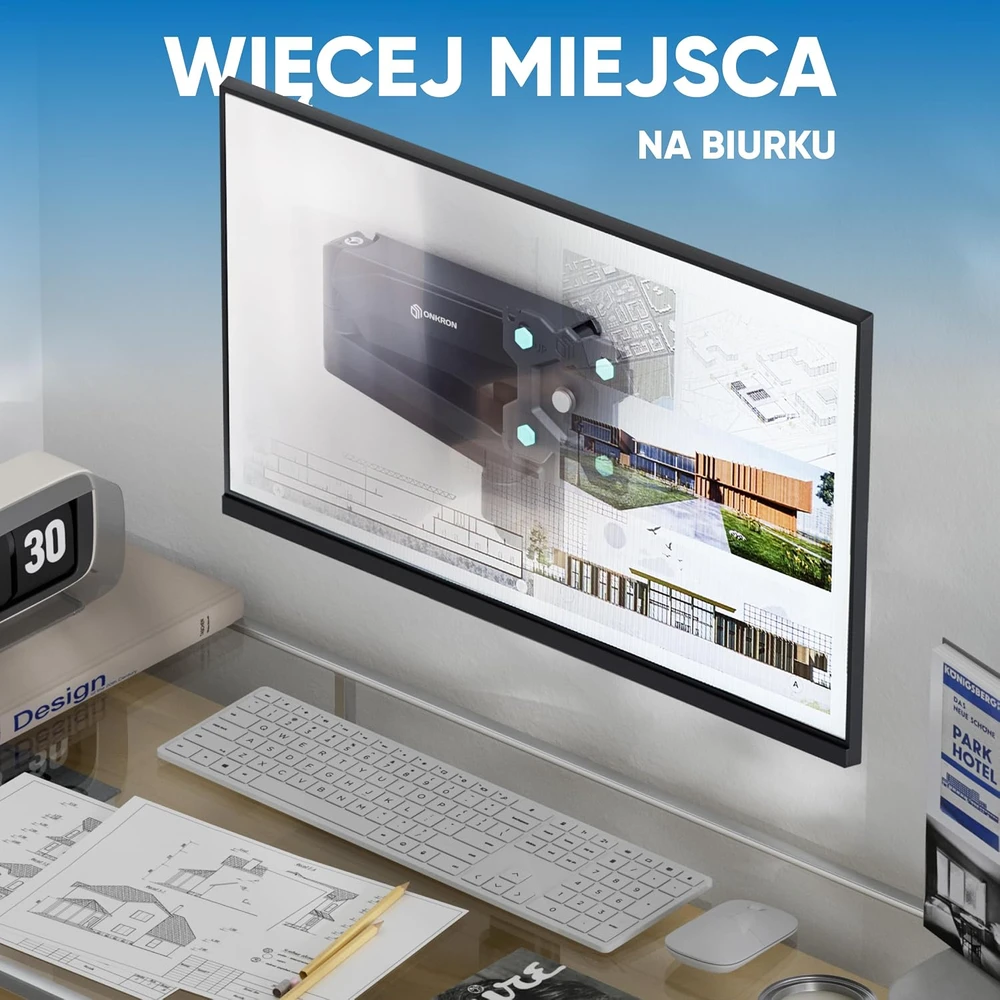 ONKRON sieninis laikiklis televizoriui ir monitoriui 13–34 col., iki 8kg, VESA 100 × 100, G150-B