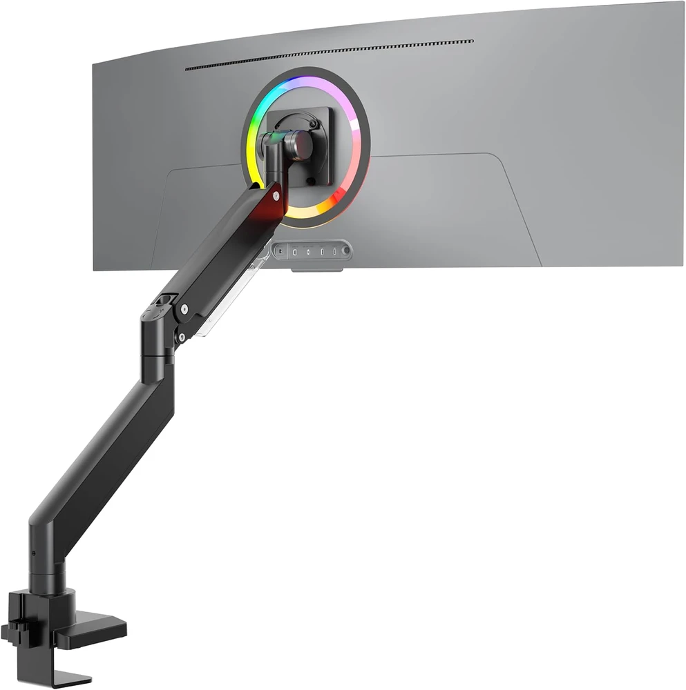 ONKRON G130-B Pasukamas ir pakreipiamas stalo laikiklis 17–57 colių monitoriams, maks. 27 kg, su rotacija, juodas
