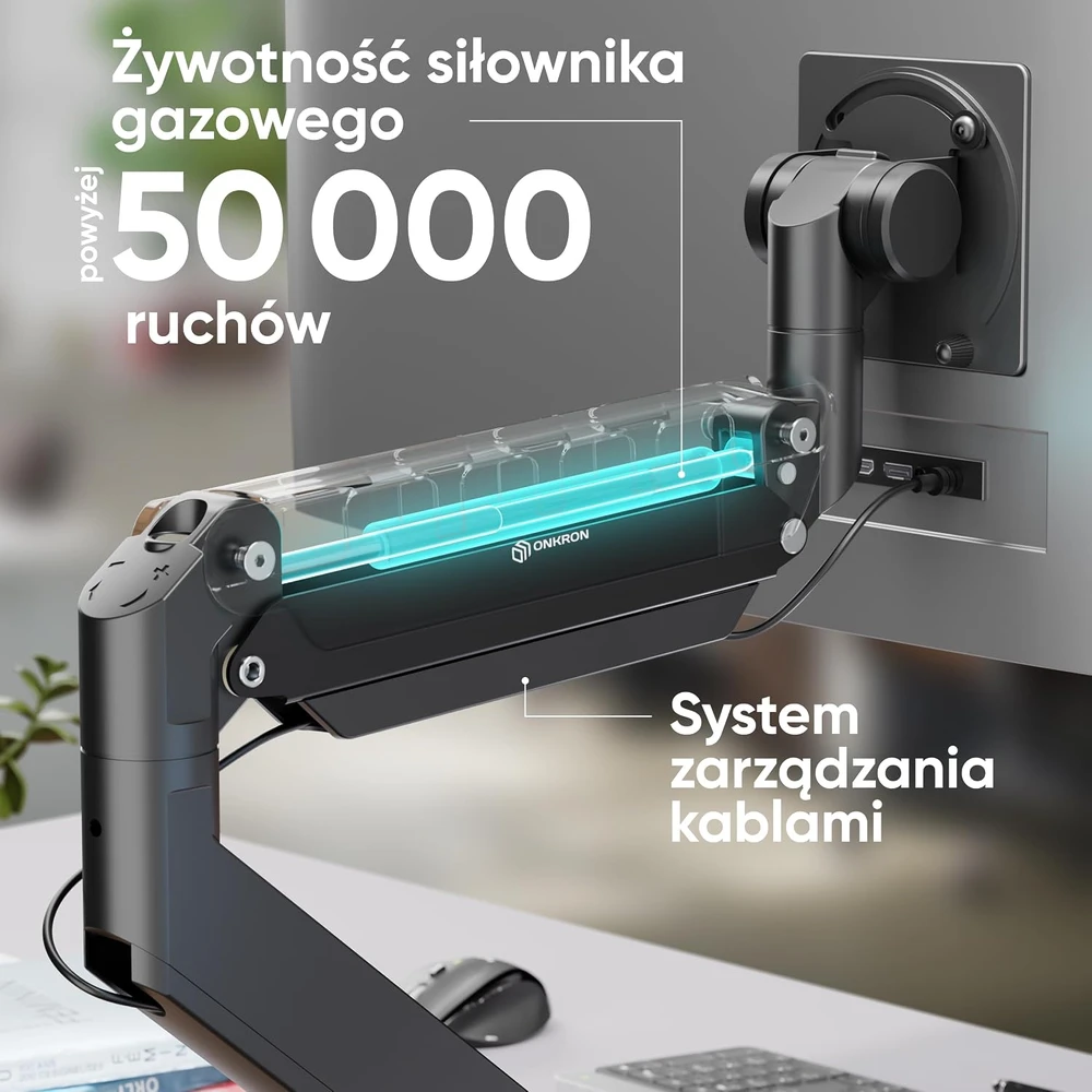 ONKRON G130-B Pasukamas ir pakreipiamas stalo laikiklis 17–57 colių monitoriams, maks. 27 kg, su rotacija, juodas