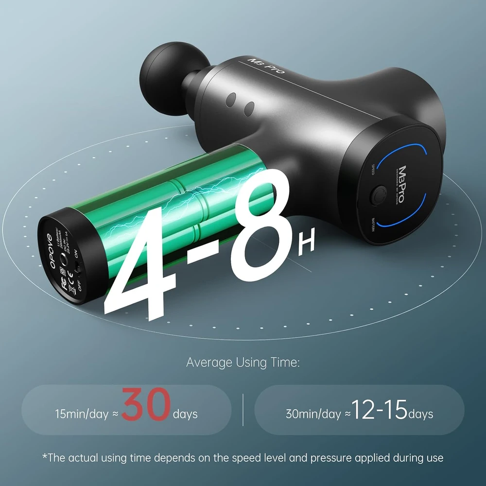 opove perkusinis masažo pistoletas M3 Pro 2, 12 mm amplitudė, 5 greičiai, M3PRO2