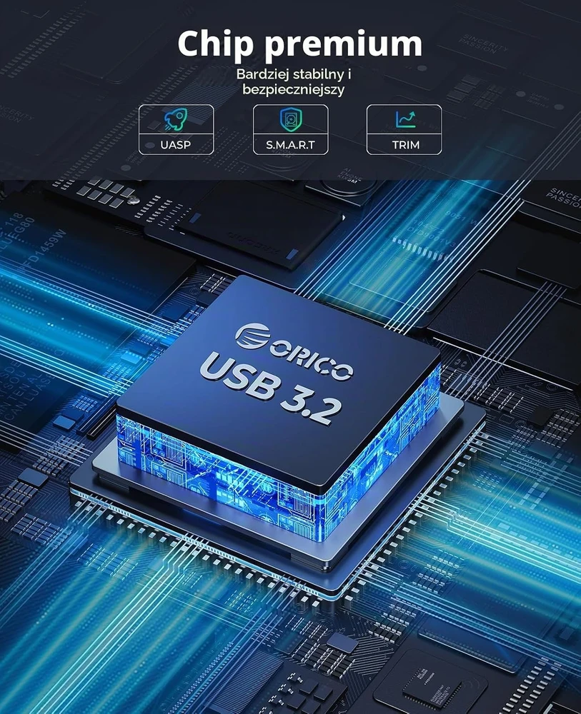 ORICO 2,5 col. SATA HDD ir SSD išorinis dėklas USB-C 3.2 Gen 2, 6 TB, DD25C3