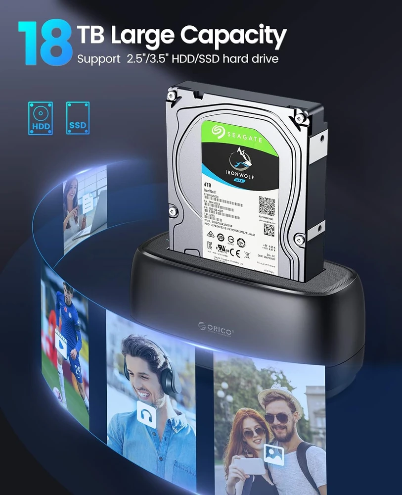 ORICO diskų prijungimo stotelė SATA HDD ir SSD, USB 3.0, 5 Gb/s, DD18U3