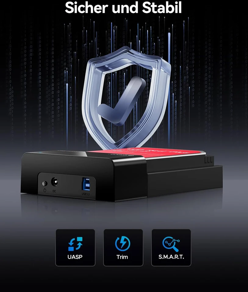 ORICO išorinė SATA HDD ir SSD dokavimo stotelė USB 3.0, 5 Gb/s, iki 24 TB, 6518