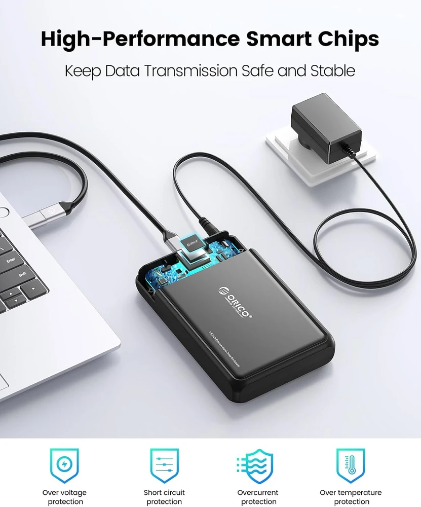 ORICO išorinis 2.5 ir 3.5 col. SATA HDD bei SSD dėklas USB-C 5 Gb/s DDL35-C3-BK