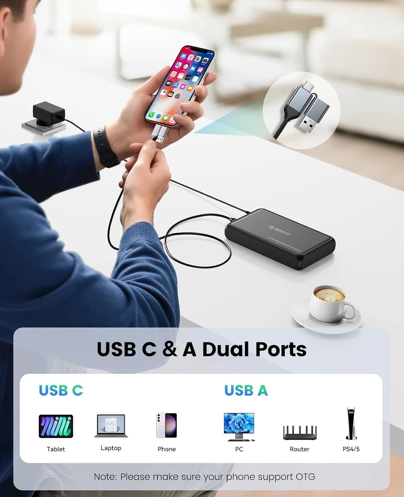 ORICO išorinis 2.5 ir 3.5 col. SATA HDD bei SSD dėklas USB-C 5 Gb/s DDL35-C3-BK