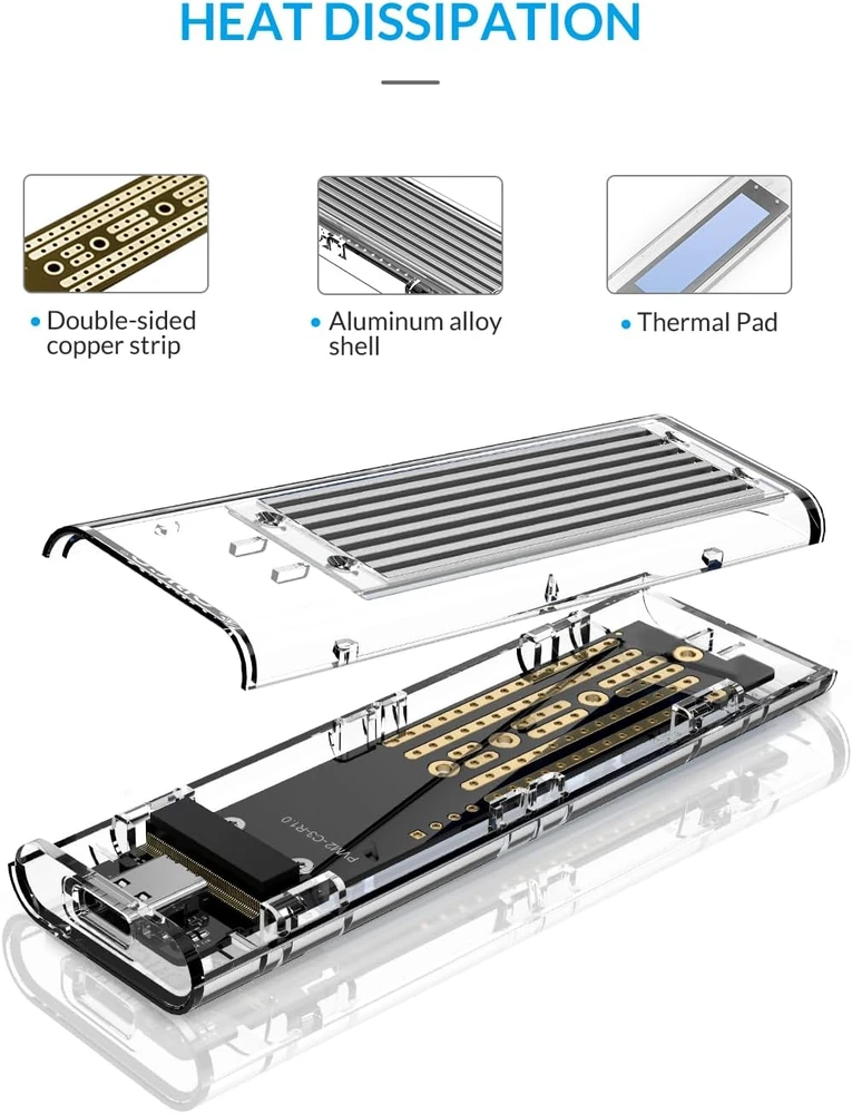 ORICO M.2 NVMe SSD korpusas USB-C 3.2 Gen 2 10 Gb/s TCM2-C3-SV-GL