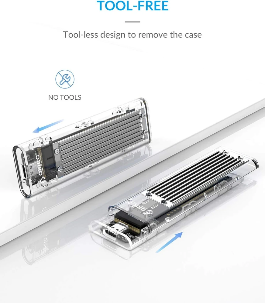 ORICO M.2 NVMe SSD korpusas USB-C 3.2 Gen 2 10 Gb/s TCM2-C3-SV-GL