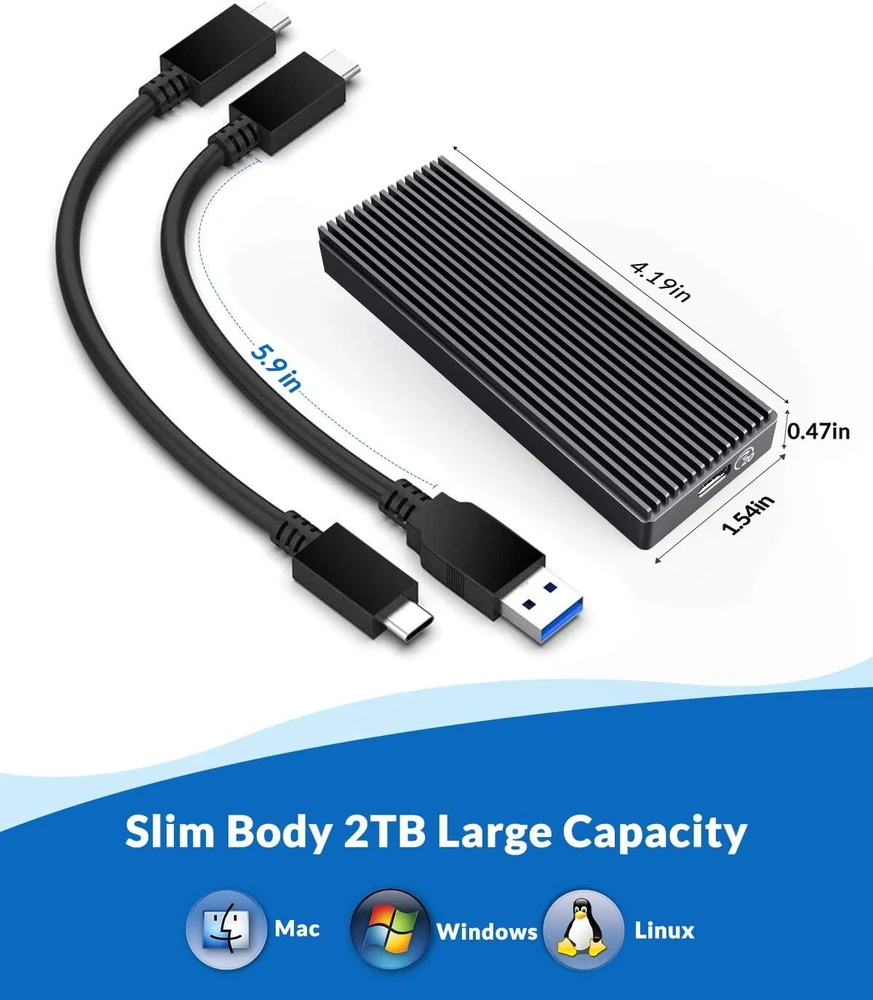 ORICO NVMe M.2 SSD dėklas USB 3.2 Gen 2x2 20 Gb/s iki 2000 MB/s M2PAC3