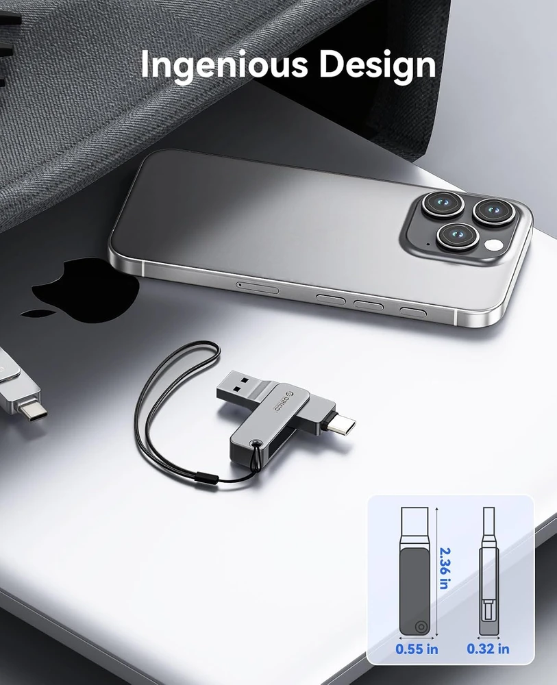 ORICO USB atmintinė 128 GB su USB-C ir USB-A jungtimis, USB 3.2 Gen 1, EB05