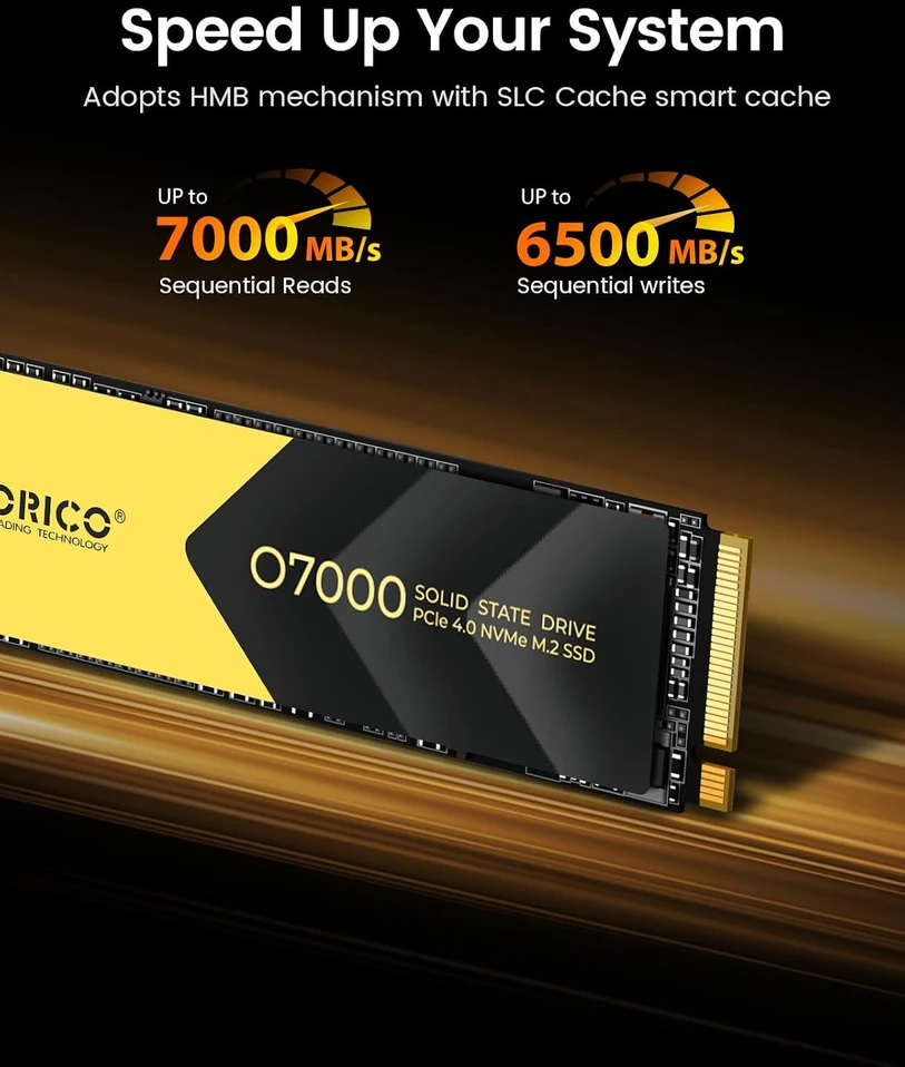 ORICO vidinis 1 TB M.2 2280 NVMe SSD, PCIe 4.0 x4, 7000 MB/s, O7000