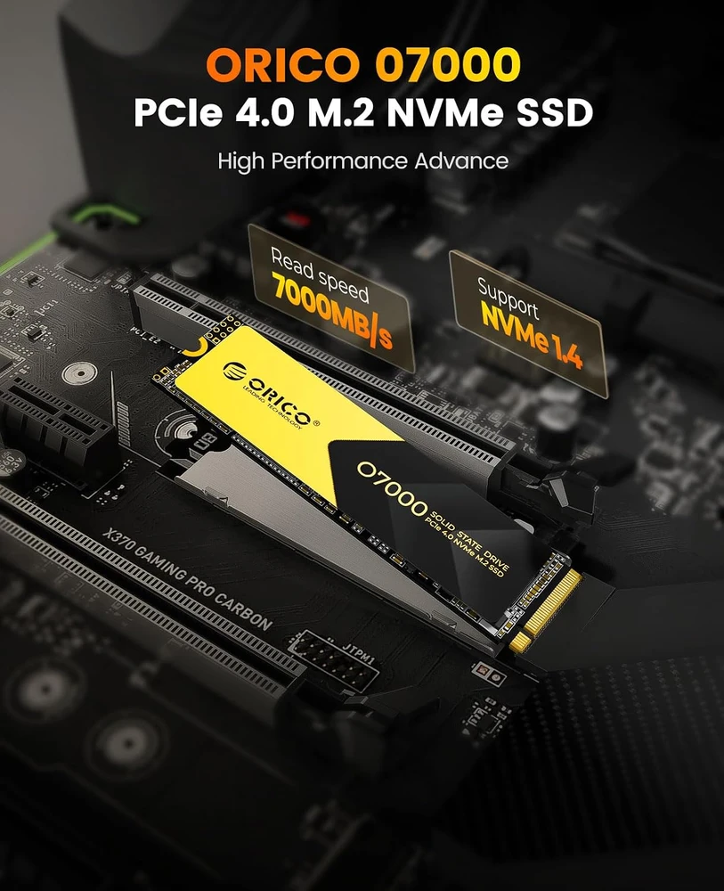 ORICO vidinis 1 TB M.2 2280 NVMe SSD, PCIe 4.0 x4, 7000 MB/s, O7000