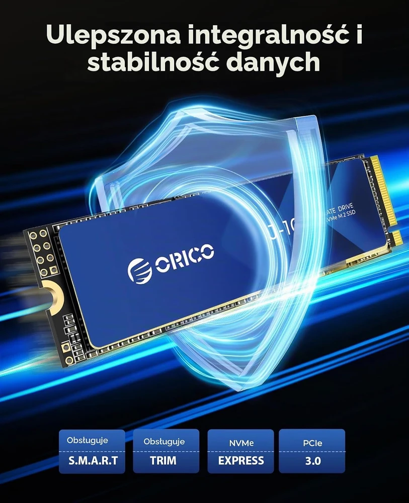 ORICO vidinis 1 TB M.2 2280 NVMe SSD su radiatoriumi, PCIe 3.0 x4, J10-1TB