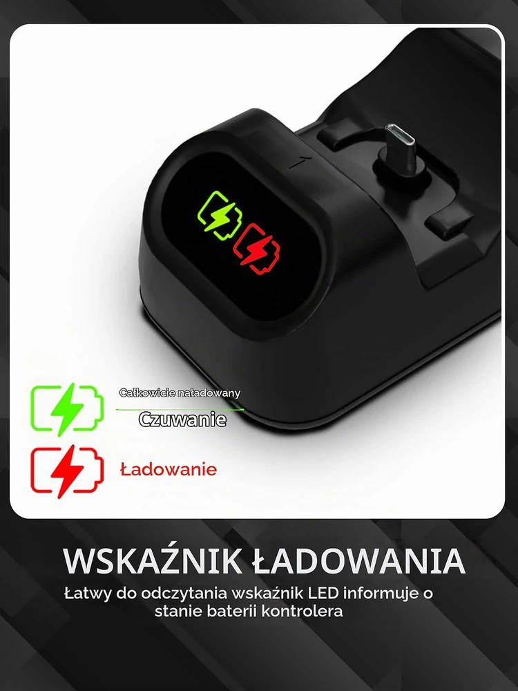 Orzly dviguba USB-C valdiklių įkrovimo stotelė, skirta PS5, XBOX ir Switch, STADIADOCK