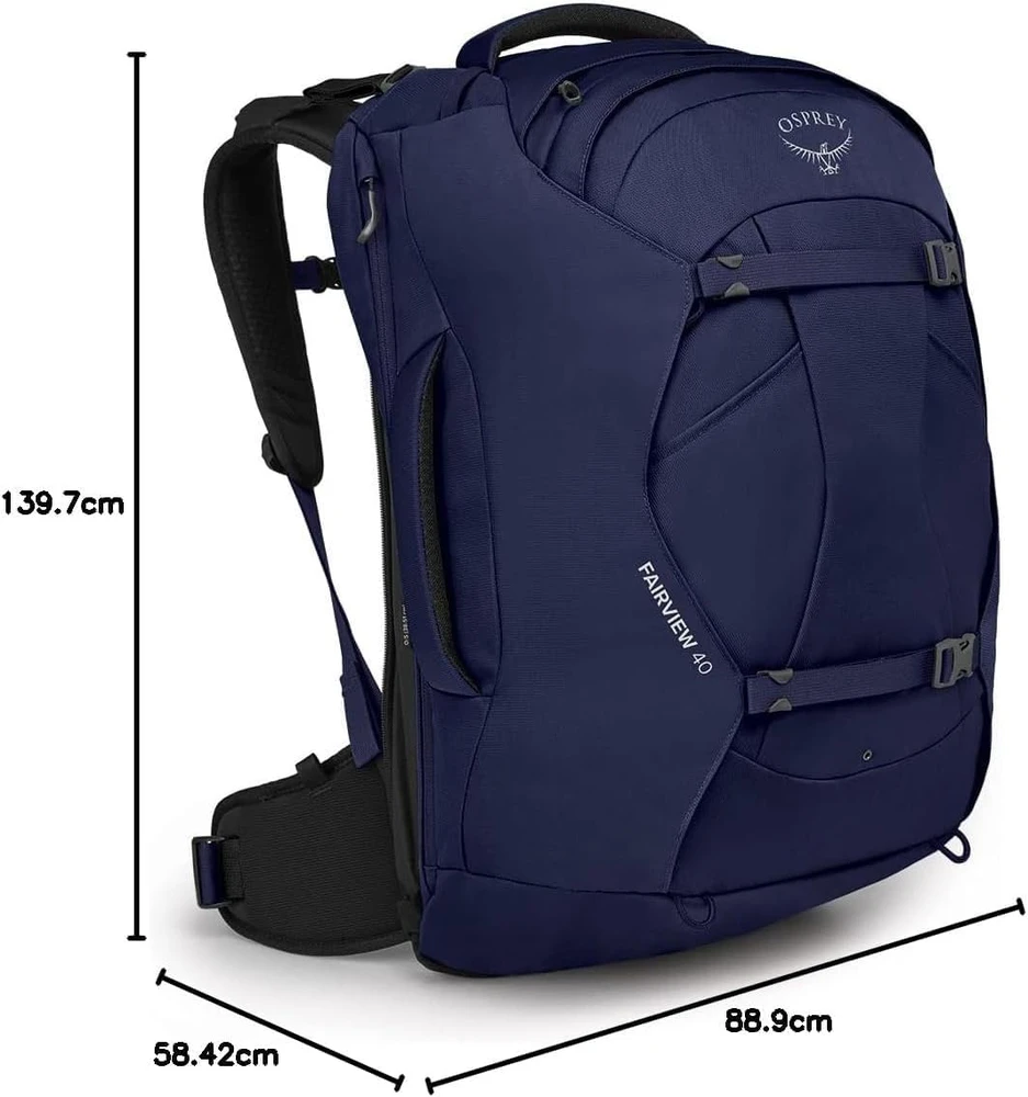 Osprey moteriškas kelioninis kuprinė Fairview 40, 40 l talpa, vandeniui atspari, nešiojamojo kompiuterio skyrius