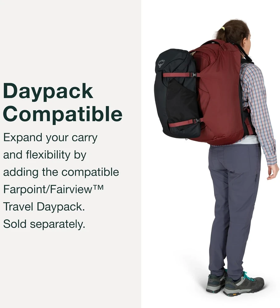 Osprey moteriškas kelioninis kuprinė Fairview 40, 40 l talpa, vandeniui atspari, nešiojamojo kompiuterio skyrius