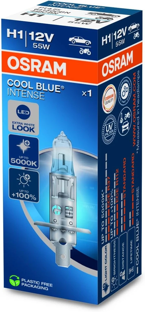OSRAM automobilinė halogeninė lemputė H1 Cool Mėlyna Intense 12 V 68 W 5000 K 64150CBN