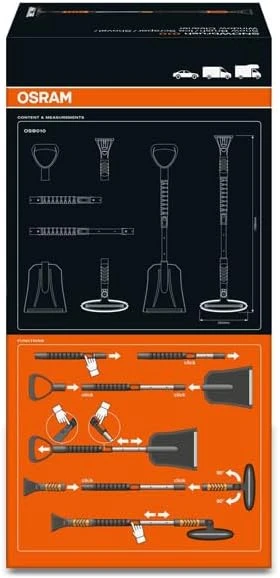 OSRAM automobilinis sniego valymo įrankis 4 viename su ledo grandikliu OSB010