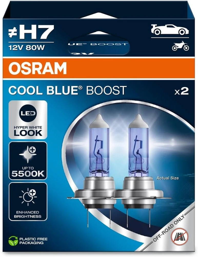 OSRAM Automobilinės lemputės COOL Mėlynas BOOST H7 80W 12V PX26D 2vnt